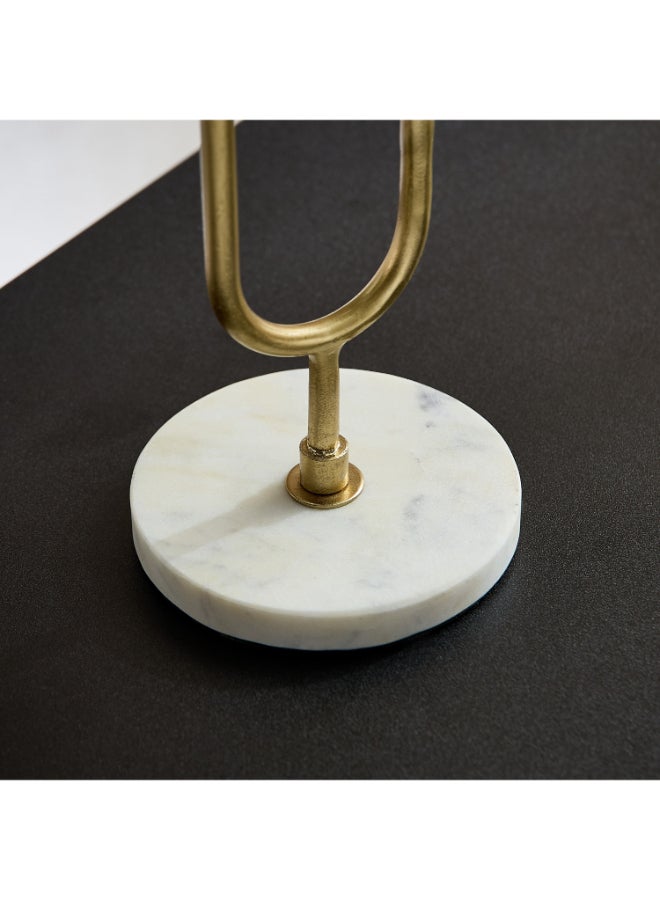Home Box Blake Metal Candle Stand with Marble Base - 10x10x29.5 cm - Image 4